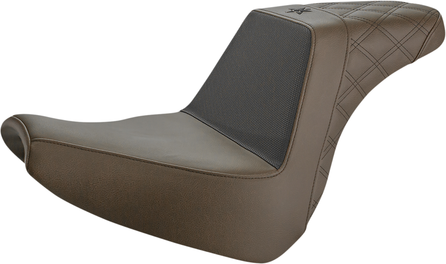 0802-1445 - SADDLEMEN Unknown Industries Seat - Front Carbon Fiber/Black Gripper Lumbar/Rear Lattice Stitch - FXBR UN18-31-173BR