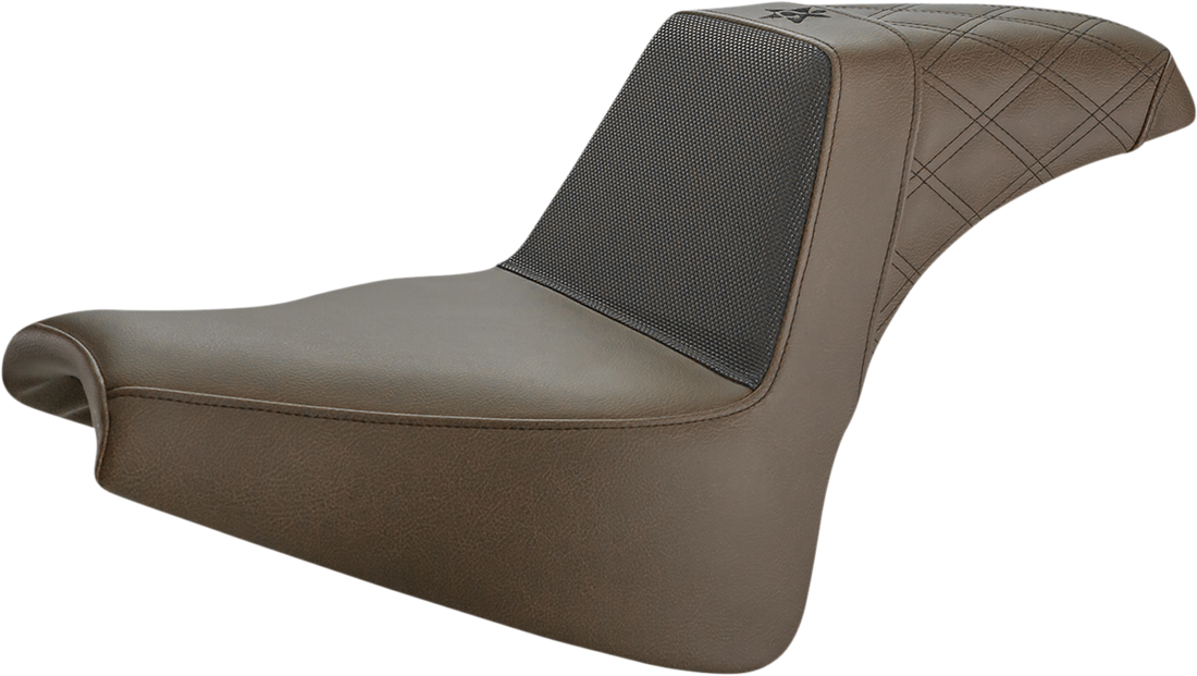 0802-1442 - SADDLEMEN Unknown Industries Seat - Front Carbon Fiber/Black Gripper Lumbar/Rear Lattice Stitch - FXFB UN18-28-173BR