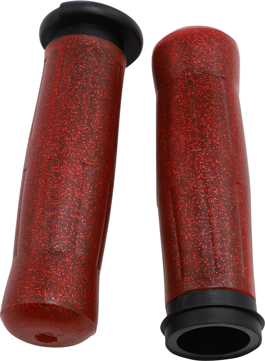 0630-2801 - AVON GRIPS Grips - Old School - Throttle-By-Wire - Sparkling Red OLD-69-SRED-FLY