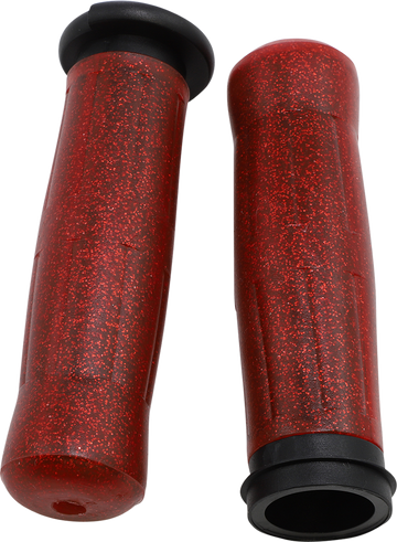 0630-2801 - AVON GRIPS Grips - Old School - Throttle-By-Wire - Sparkling Red OLD-69-SRED-FLY