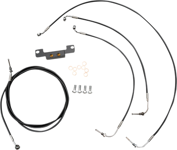 0662-0883 - LA CHOPPERS Handlebar Cable/Brake Line Kit - Stock Ape Hanger Handlebars - Black Vinyl LA-8056KT-08B