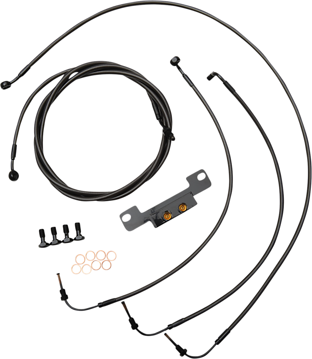 0662-0884 - LA CHOPPERS Handlebar Cable/Brake Line Kit - Stock Ape Hanger Handlebars - Midnight LA-8056KT-08M
