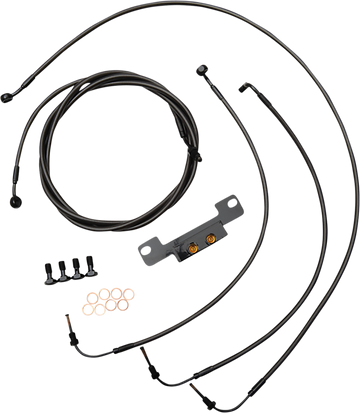 0662-0884 - LA CHOPPERS Handlebar Cable/Brake Line Kit - Stock Ape Hanger Handlebars - Midnight LA-8056KT-08M