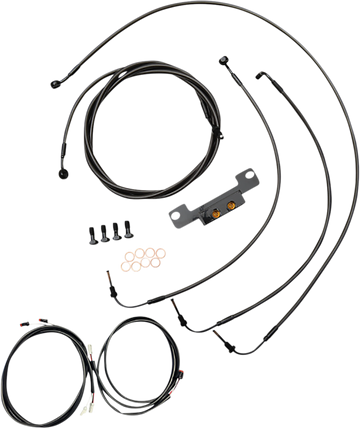 0662-0908 - LA CHOPPERS Cable Kit - Stock Ape Hanger Handlebars - ABS - Midnight LA-8056KT3-08M