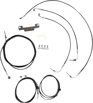 0662-0907 - LA CHOPPERS Cable Kit - Stock Ape Hanger Handlebars - ABS - Black LA-8056KT3-08B