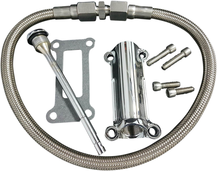 DRAG SPECIALTIES Engine Oil Spout Kit - Chrome 323056