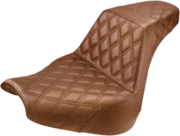 0802-1167 - SADDLEMEN Step-Up Seat - Full Lattice Stitch - Brown - FXBR/S 818-31-175BR