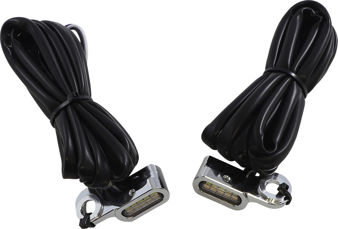 2040-2778 - DRAG SPECIALTIES Marker Lights - White/Amber - Chrome L22-0229DCE