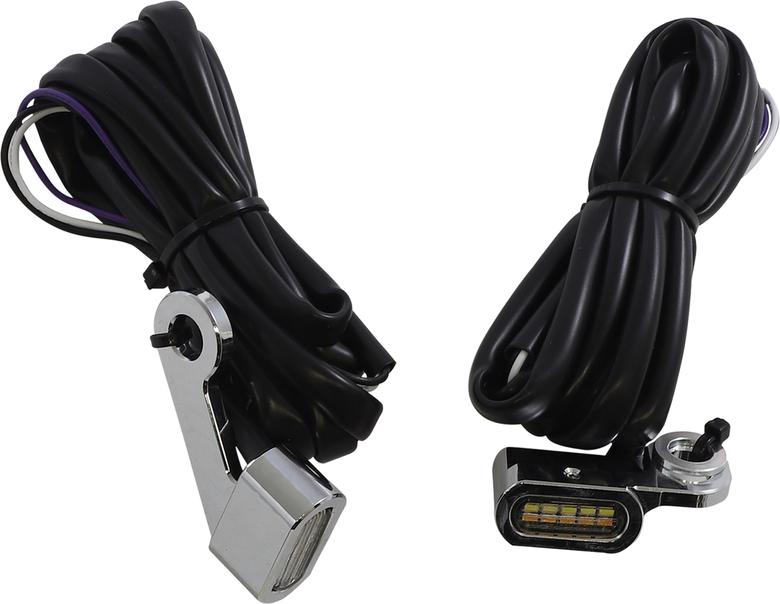 2040-2786 - DRAG SPECIALTIES Marker Lights - White/Amber - Chrome L22-0231DCE