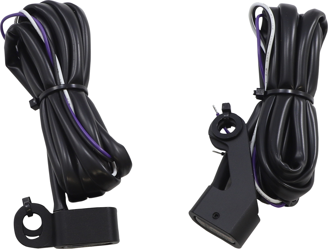 2040-2793 - DRAG SPECIALTIES Marker Lights - White/Amber - Black L22-0232DMBME