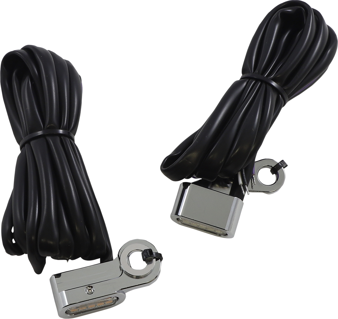 2040-2782 - DRAG SPECIALTIES Marker Lights - White/Amber - Chrome L22-0230DCE