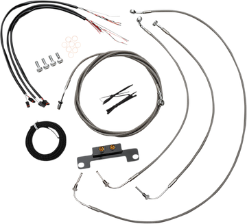 0662-0894 - LA CHOPPERS Handlebar Cable/Brake Line Kit - Complete - Stock Ape Hanger Handlebars - Stainless LA-8056KT2-08