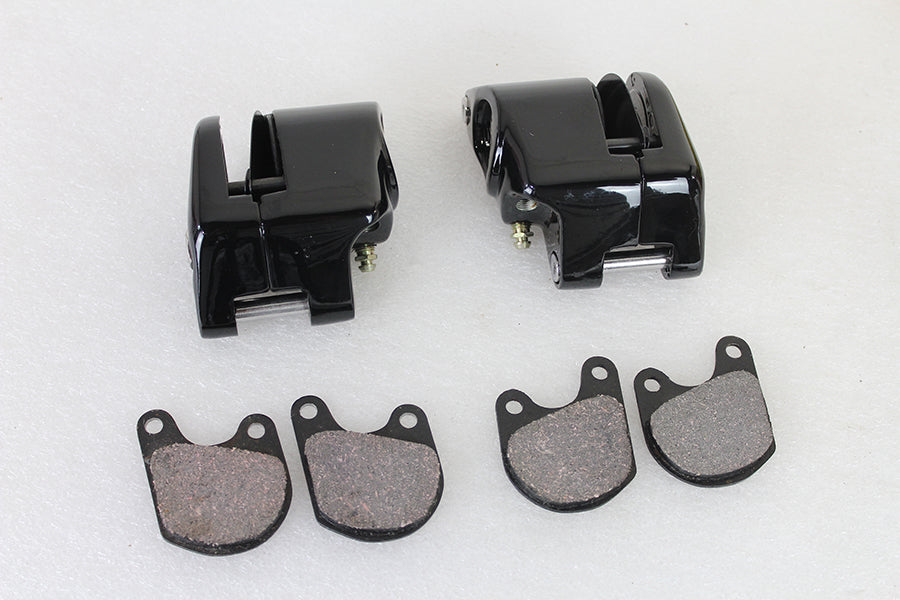 23-1122 - Black Front 1 Piston Caliper Set