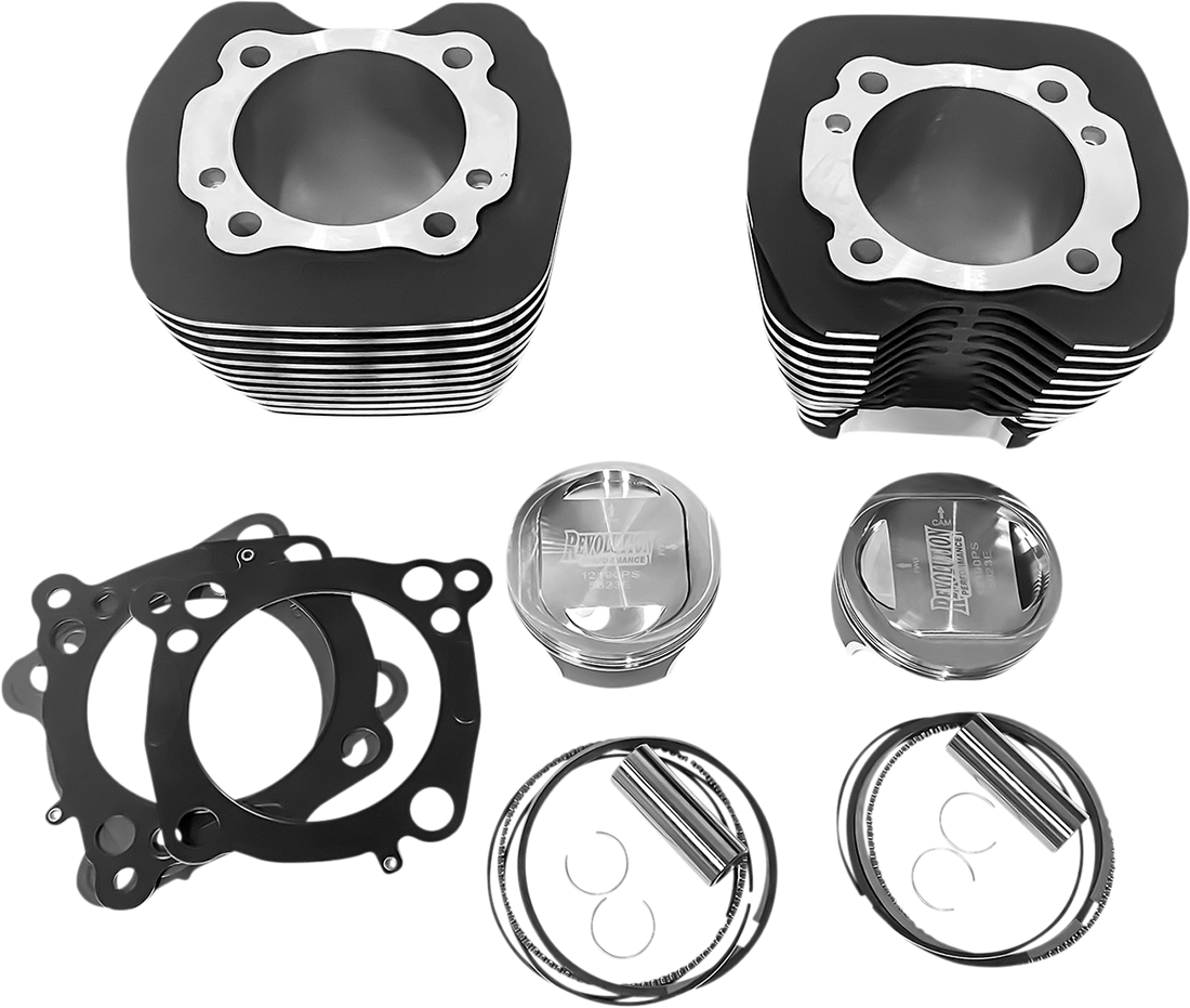 0931-1032 - REVOLUTION PERFORMANCE, LLC Cylinder Kit - 107" - Black with Highlighted Fins RP201-119WD