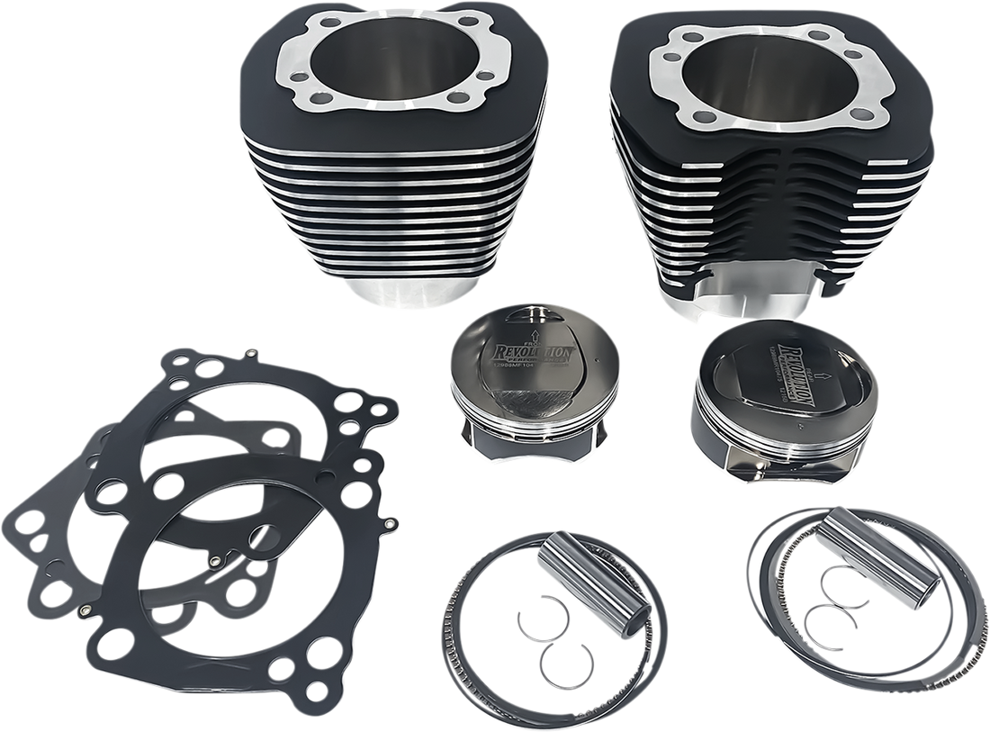 0931-1036 - REVOLUTION PERFORMANCE, LLC Cylinder Kit - 124" - Black with Highlighted Fins RP201-140TM