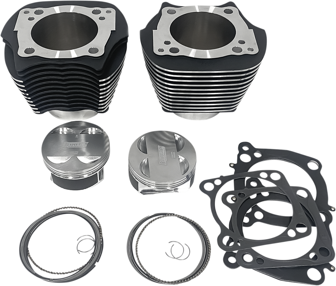0931-1037 - REVOLUTION PERFORMANCE, LLC Cylinder Kit - 124" - Black with Highlighted Fins - M8 RP201-601W