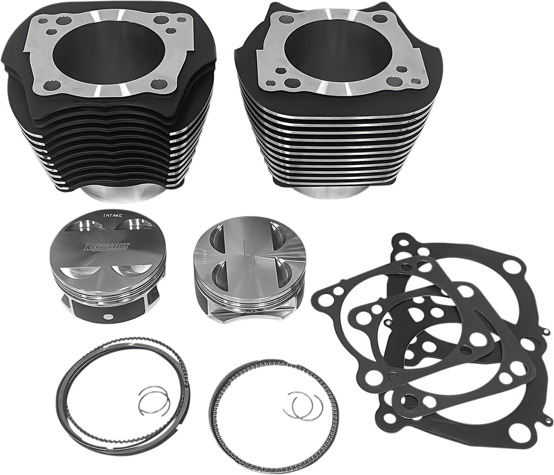 0931-1039 - REVOLUTION PERFORMANCE, LLC Cylinder Kit - 128" - Black with Highlighted Fins - M8 RP201-606W