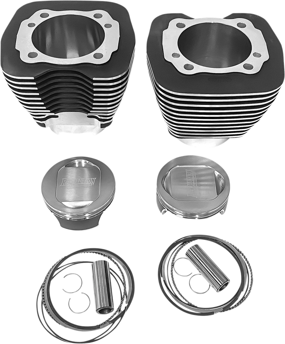 0931-1042 - REVOLUTION PERFORMANCE, LLC Cylinder Kit - 117" - Black with Highlighted Fins RP201-171W