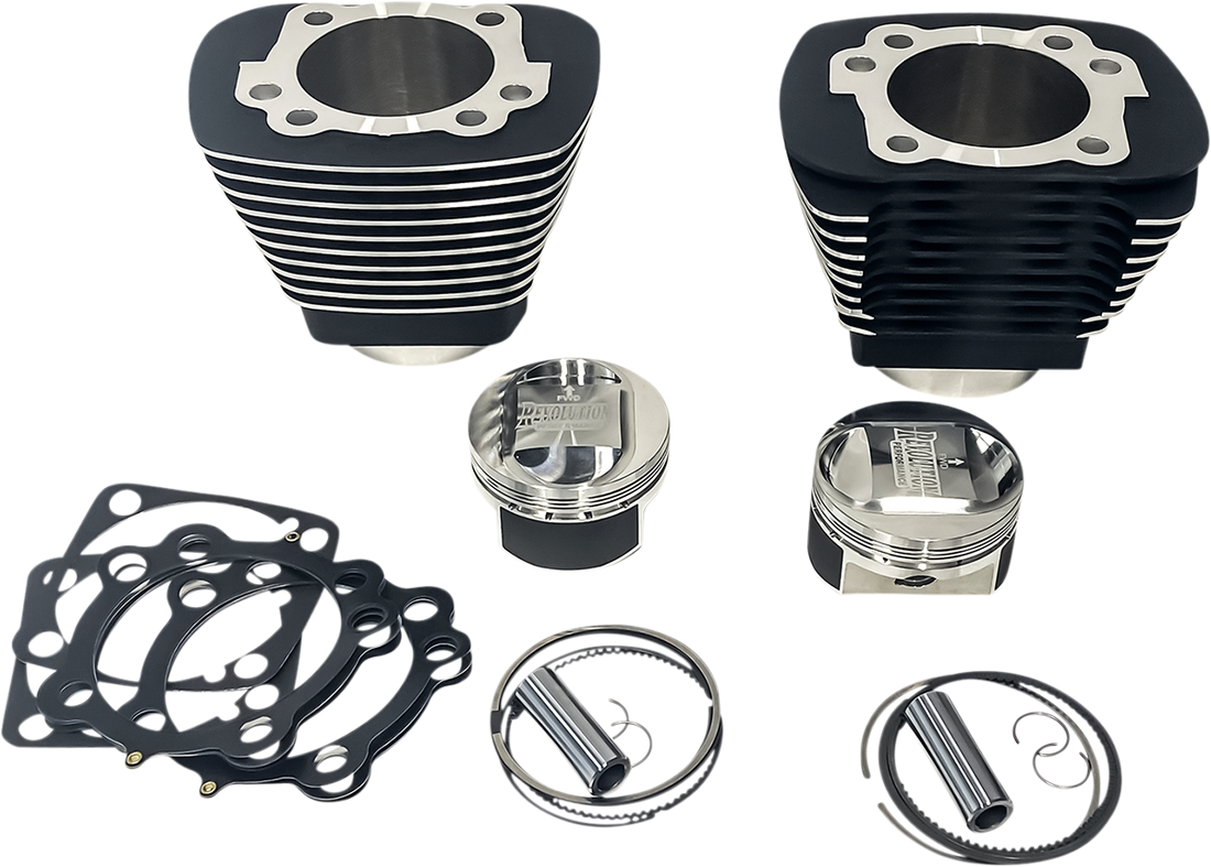 0931-1066 - REVOLUTION PERFORMANCE, LLC Cylinder Kit - 1250 cc - Black with Highlighted Fins RP201-405W