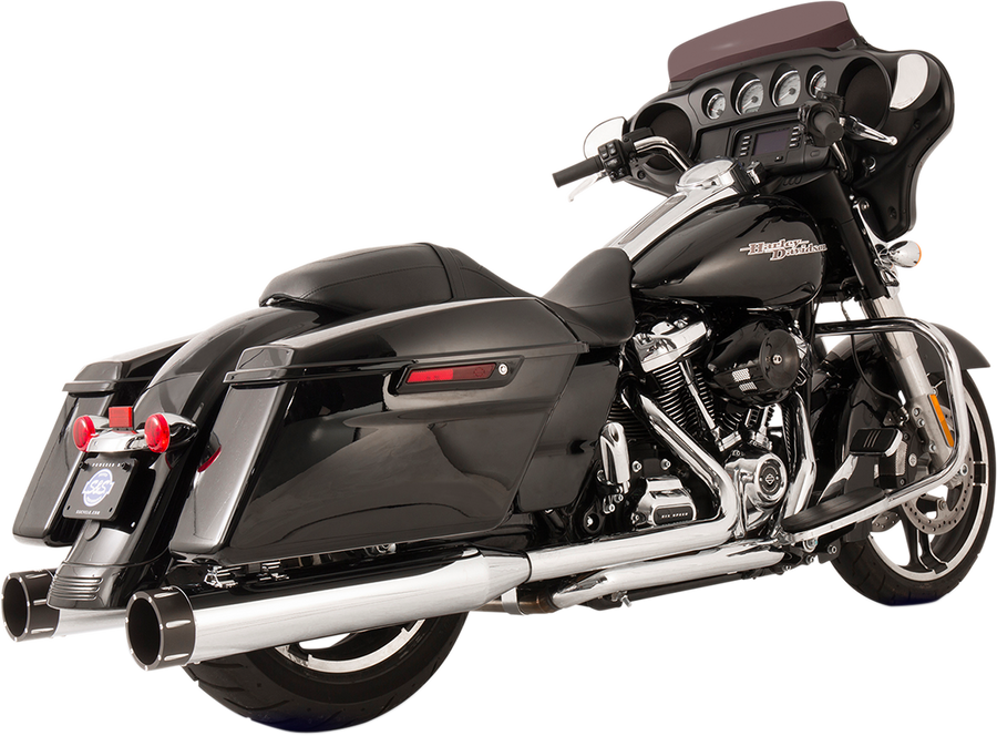 1800-2529 - S&S CYCLE Exhaust System - Chrome - Black Tracer 550-0701C