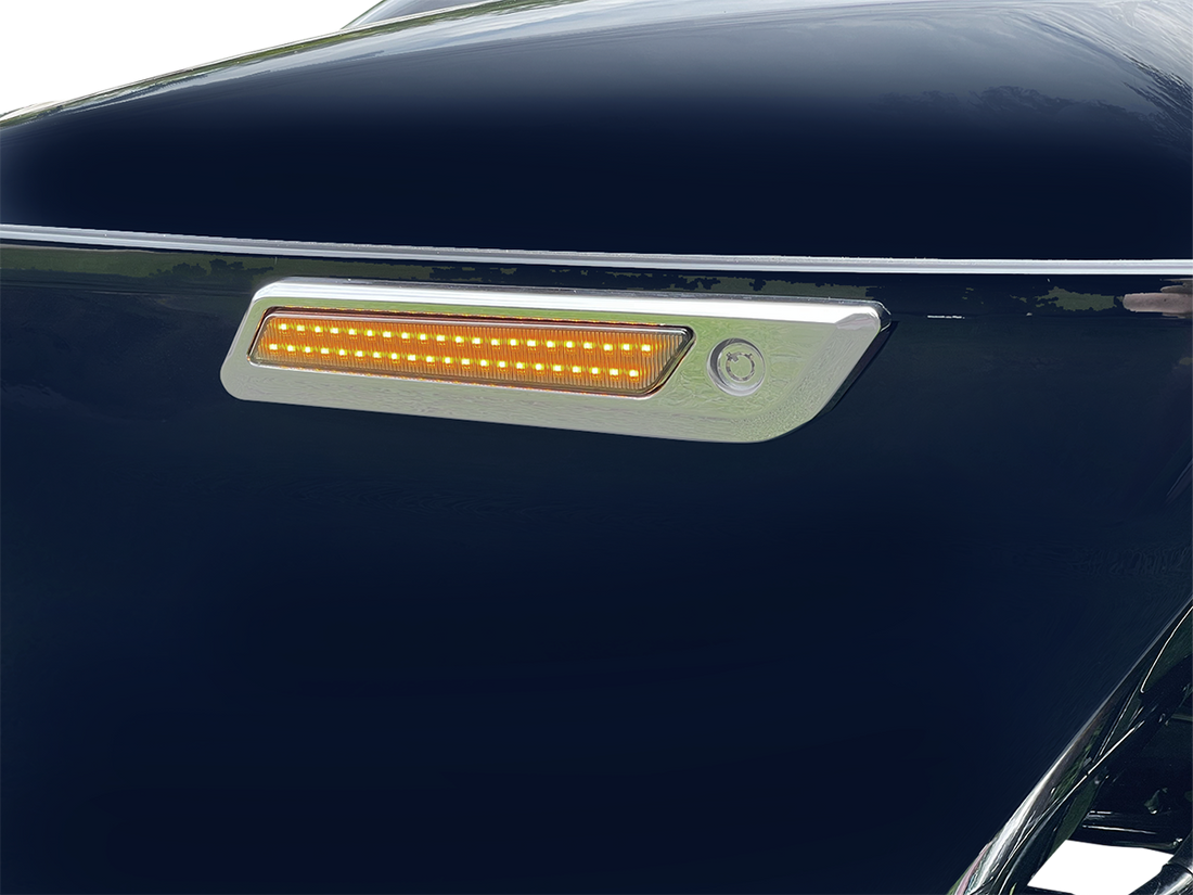 2040-2870 - CUSTOM DYNAMICS Latch Light - Saddlebag - Dual Color - Smoke - Chrome CD-SBL-DC-SC