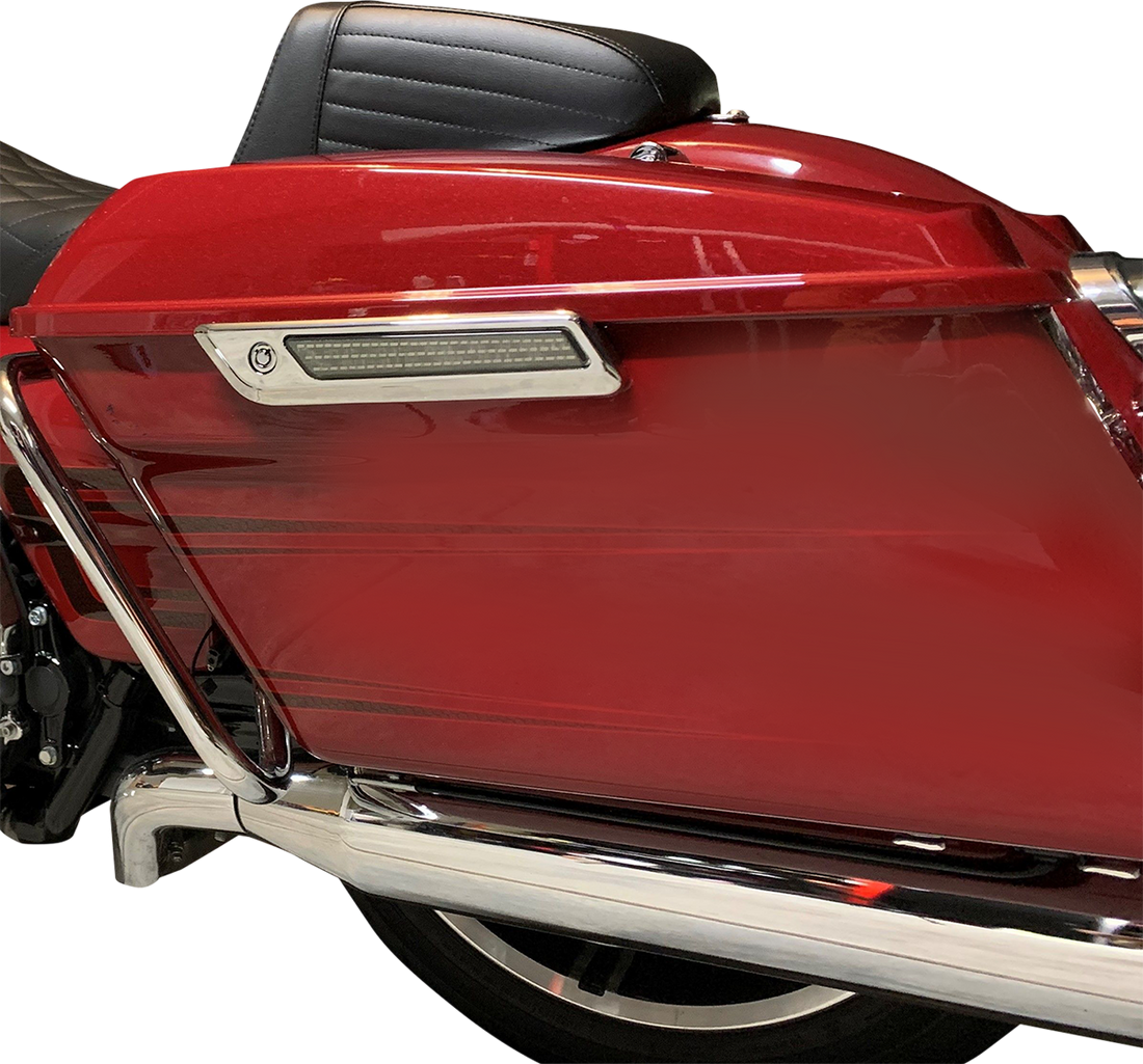 2040-2866 - CUSTOM DYNAMICS Latch Light - Saddlebag - Smoke - Chrome CD-SBL-BCM-SC