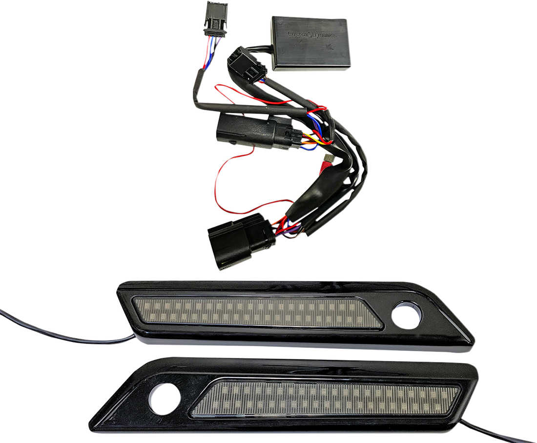 2040-2869 - CUSTOM DYNAMICS Latch Light - Saddlebag - Dual Color - Smoke - Black CD-SBL-DC-SB