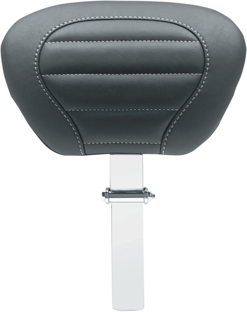 0822-0493 - MUSTANG Deluxe Touring Removable Driver Backrest - Black W/Gun Metal Stitching 79012GM