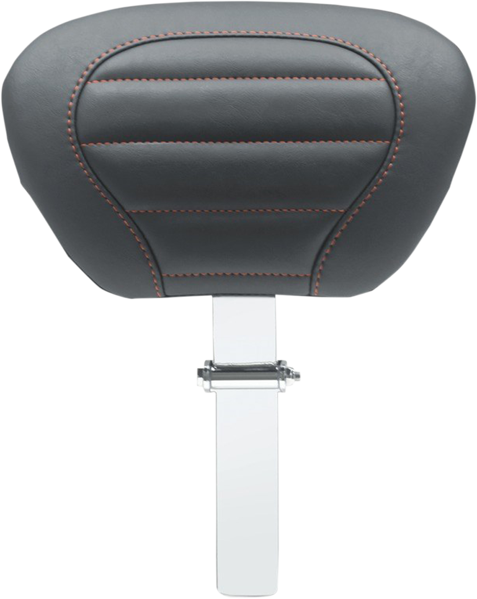 0822-0492 - MUSTANG Deluxe Touring Removable Driver Backrest - Black W/American Beauty Red Stitching 79012AB