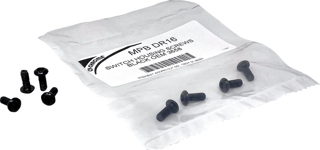 2401-1562 - DRAG SPECIALTIES Switch Housing Screws - Black MPBDR16