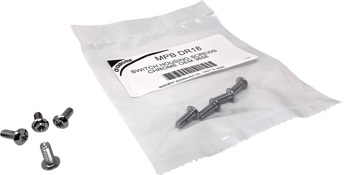 2401-1565 - DRAG SPECIALTIES Switch Housing Screws - Chrome MPBDR18