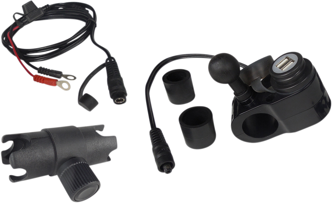 2120-0938 - GEARS CANADA Dual USB Charger - 1" Ball Mount - Black 100366-1