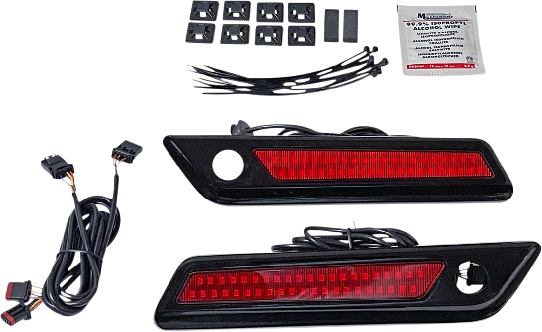2040-2871 - CUSTOM DYNAMICS Latch Light - Saddlebag - Dual Color - Red - Black CD-SBL-DC4-RB