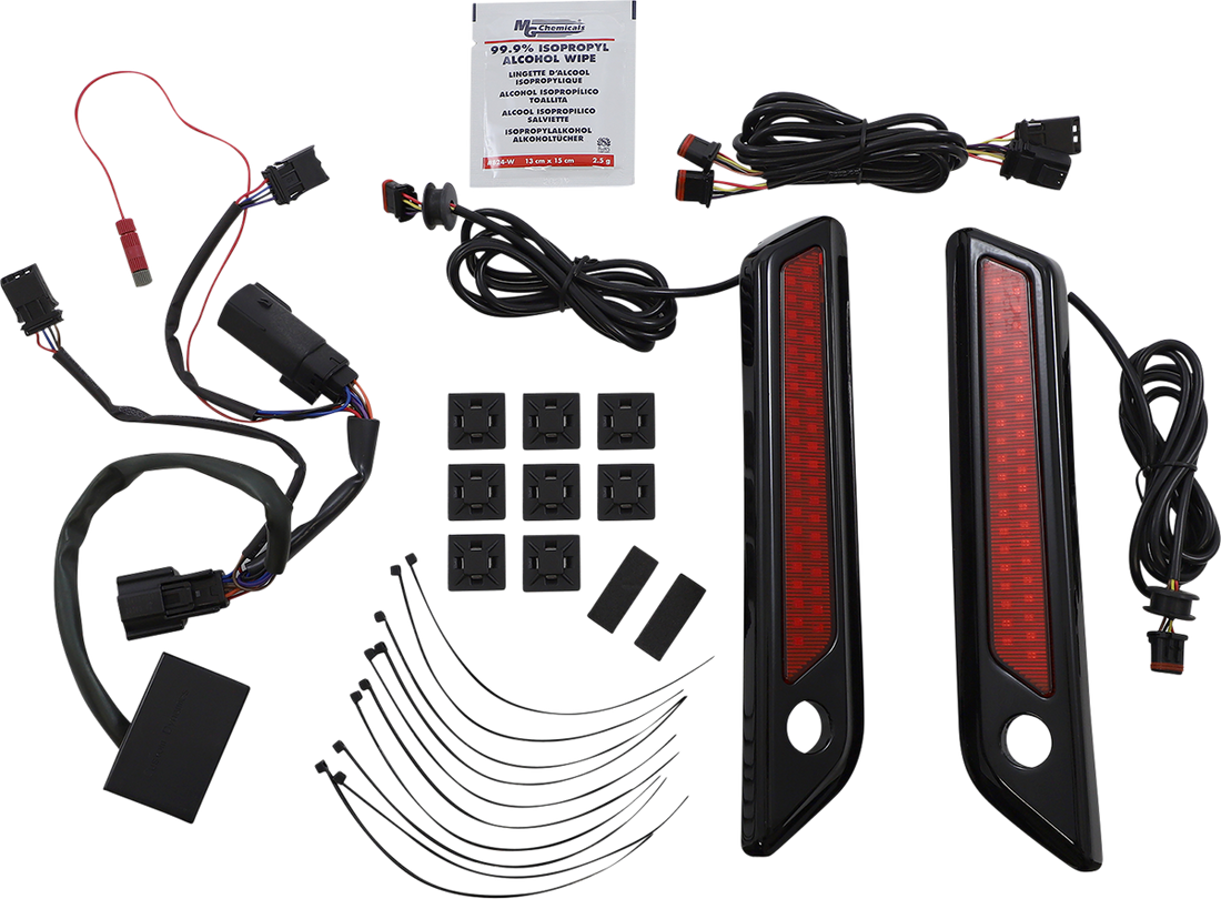 2040-2867 - CUSTOM DYNAMICS Latch Light - Saddlebag - Dual Color - Red - Black CD-SBL-DC-RB