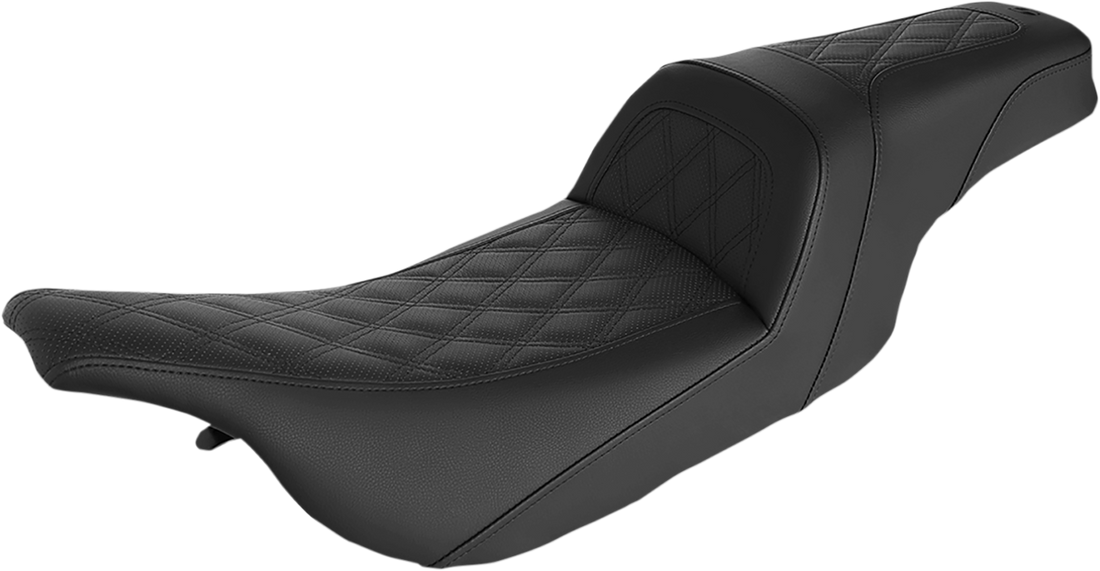 0801-1387 - SADDLEMEN Lattice Stitched Slim Seat - Black 897-07-162