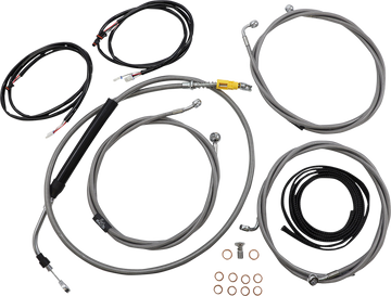 0662-0915 - LA CHOPPERS Cable Kit - 18" - 20" Ape Hanger Handlebars - ABS - Stainless LA-8056KT3-19