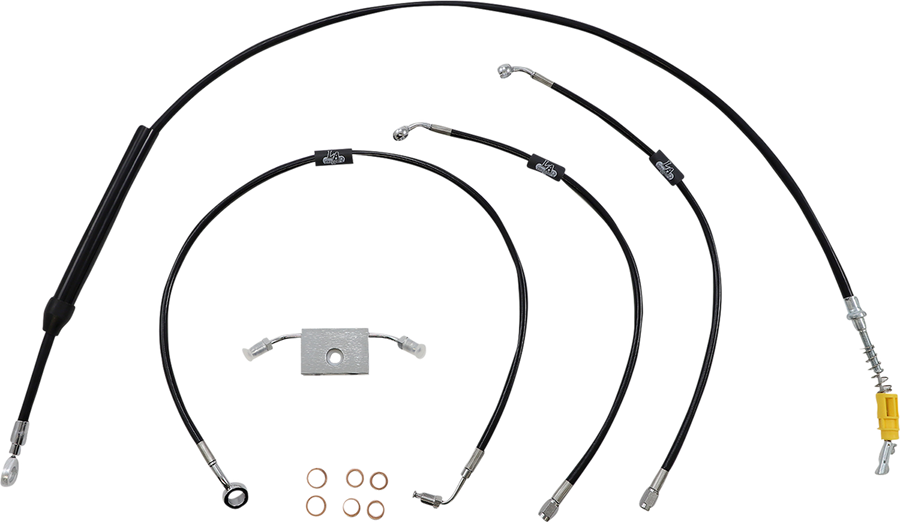 0662-0862 - LA CHOPPERS Handlebar Cable/Brake Line Kit?- Quick Connect - 12" - 14" Ape Hanger Handlebars - Black Vinyl LA-8157KT-13B