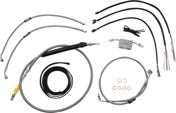 0662-0876 - LA CHOPPERS Handlebar Cable/Brake Line Kit?- Quick Connect - Complete - 15" - 17" Ape Hangers - Stainless LA-8157KT2-16