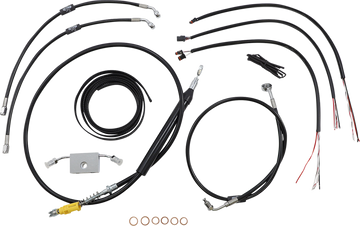 0662-0880 - LA CHOPPERS Handlebar Cable/Brake Line Kit?- Quick Connect - Complete - 18" - 20" Ape Hangers - Black LA-8157KT2-19B