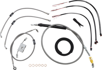 0662-0879 - LA CHOPPERS Handlebar Cable/Brake Line Kit?- Quick Connect - Complete - 18" - 20" Ape Hangers - Stainless LA-8157KT2-19