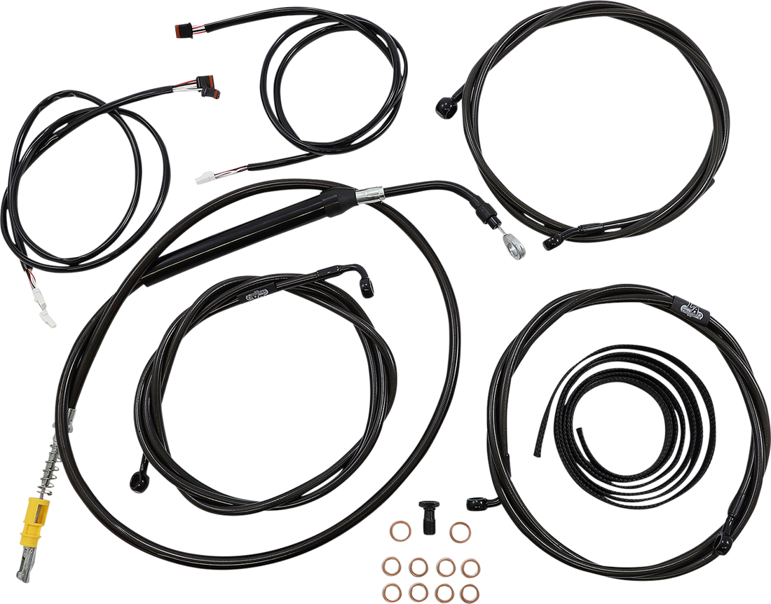 0662-0914 - LA CHOPPERS Cable Kit - 15" - 17" Ape Hanger Handlebars - ABS - Midnight LA-8056KT3-16M