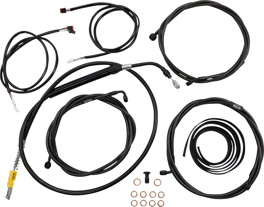 0662-0914 - LA CHOPPERS Cable Kit - 15" - 17" Ape Hanger Handlebars - ABS - Midnight LA-8056KT3-16M
