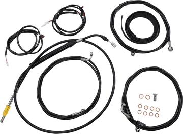 0662-0916 - LA CHOPPERS Cable Kit - 18" - 20" Ape Hanger Handlebars - ABS - Black LA-8056KT3-19B