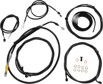 0662-0913 - LA CHOPPERS Cable Kit - 15" - 17" Ape Hanger Handlebars - ABS - Black LA-8056KT3-16B