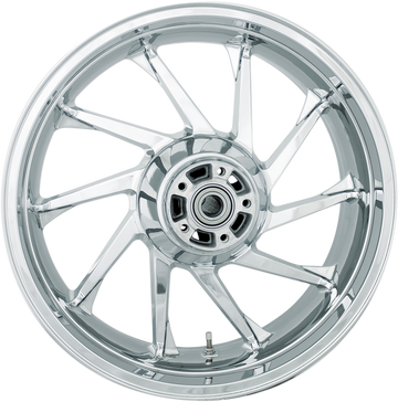 0202-2185 - COASTAL MOTO Rear Wheel - Hurricane 3D - Single Disc/ABS - Chrome - 18"x5.50" 3D-HUR185CHABST