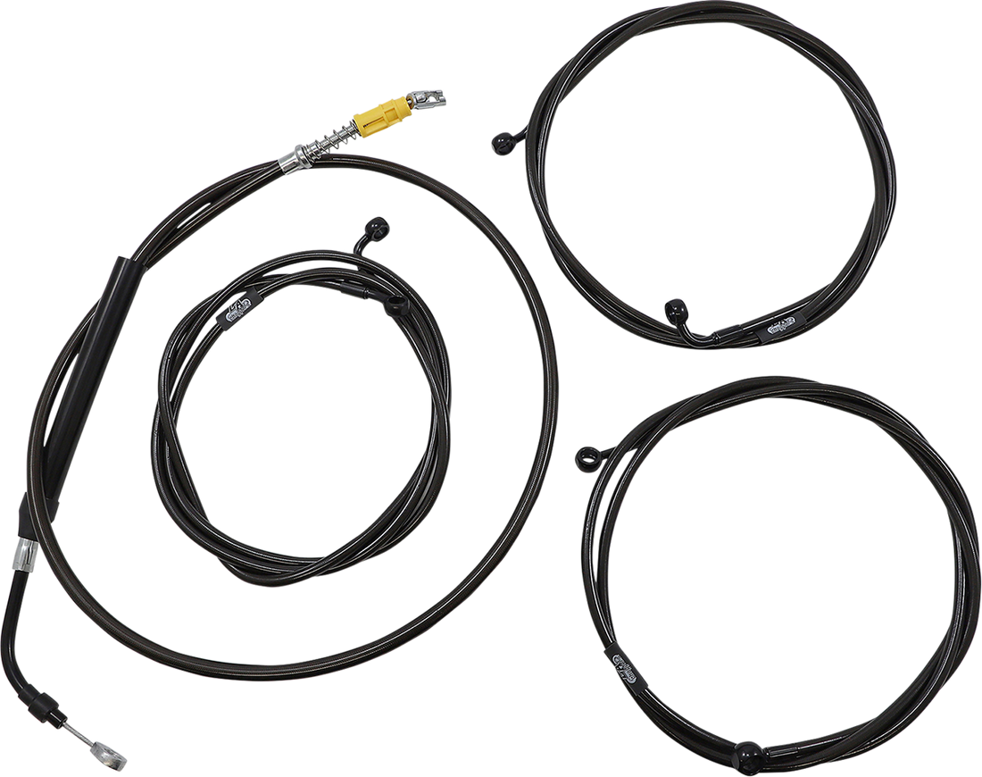 0662-0917 - LA CHOPPERS Cable Kit - 18" - 20" Ape Hanger Handlebars - ABS - Midnight LA-8056KT3-19M