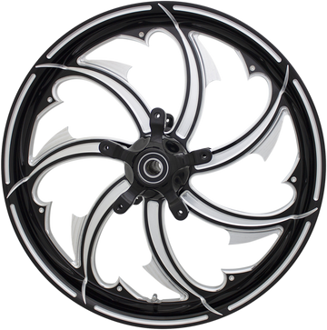 0202-2195 - COASTAL MOTO Rear Wheel - Fury - Single Disc/ABS - Black Cut - 18"x5.50" - FL FRY-185-BC-ABST