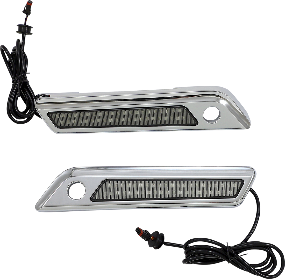 2040-2874 - CUSTOM DYNAMICS Latch Light - Saddlebag - Dual Color - Smoke - Chrome CD-SBL-DC4-SC