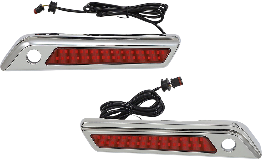 2040-2872 - CUSTOM DYNAMICS Latch Light - Saddlebag - Dual Color - Red - Chrome CD-SBL-DC4-RC