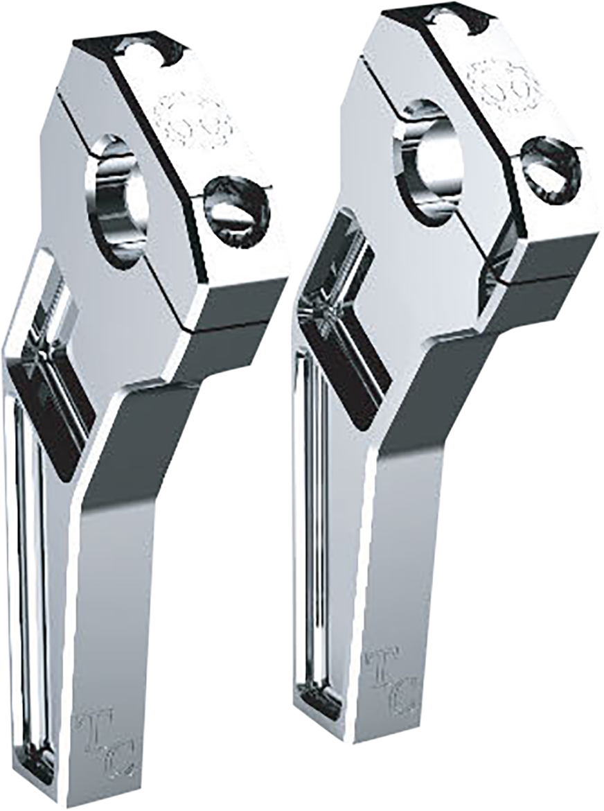 0602-1382 - TODD'S CYCLE Risers - Pullback - 1" Clamping - 6" Rise - Chrome TD-R12-06